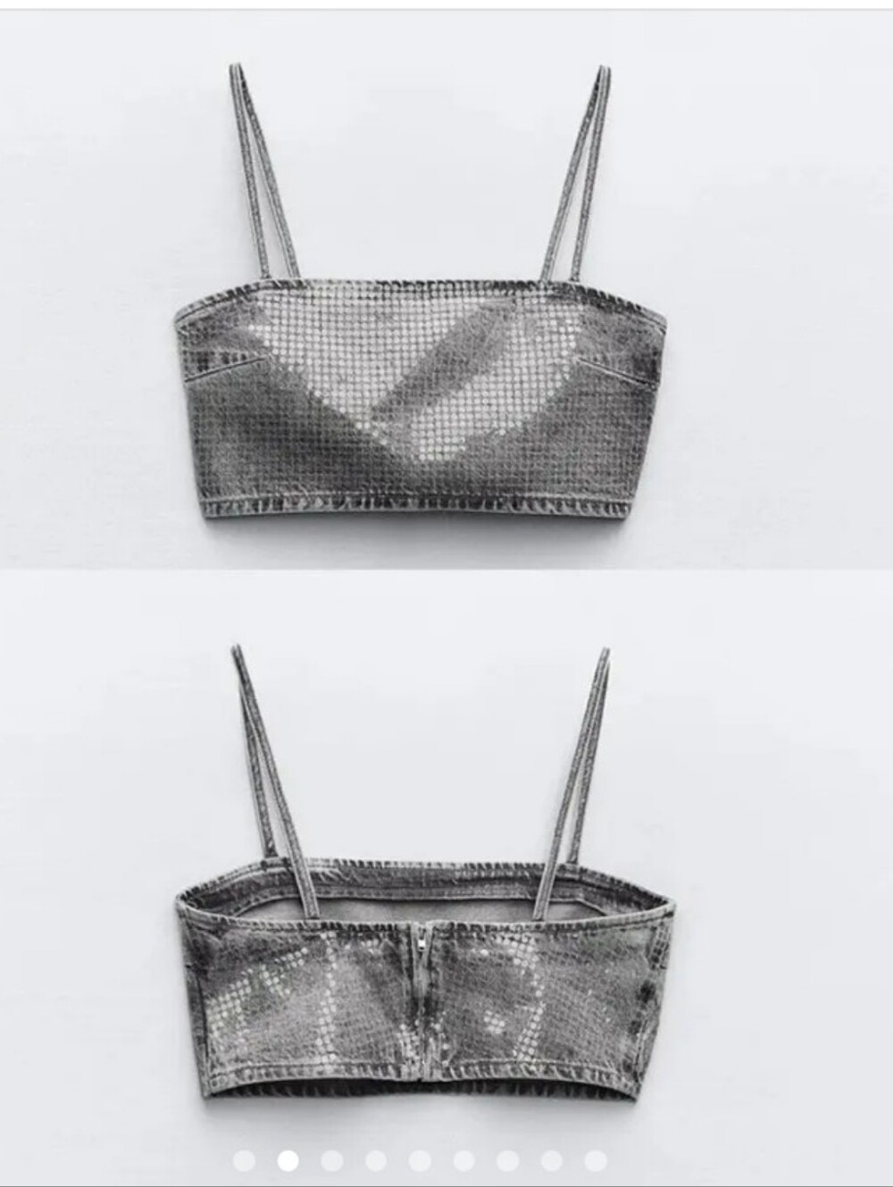 { ZARA } TRF Sequin Foil Denim Crop Grey To